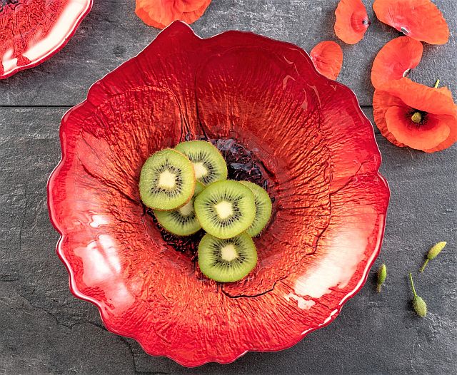 Salaterka szklana czerwona